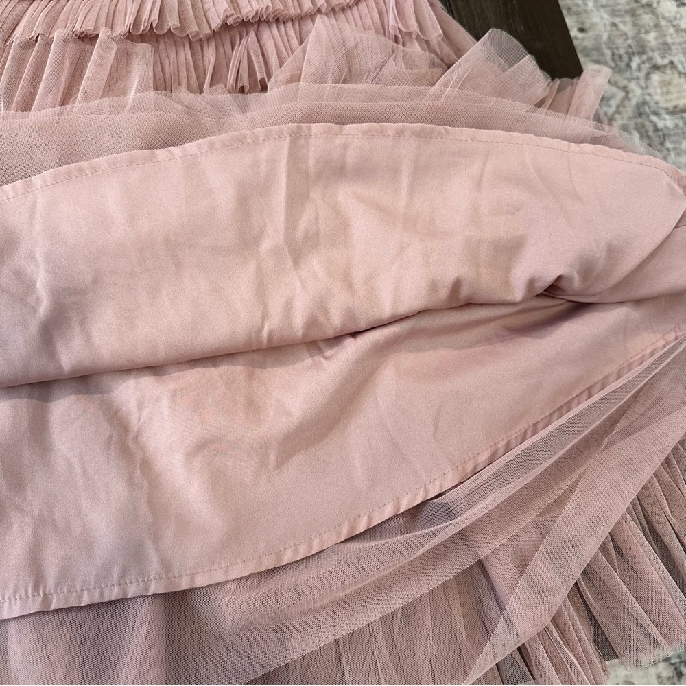 Lucky Brand Pink Tiered Ruffle Tulle Midi Skirt Small Balletcore Romantic Fairy - Picture 8 of 8